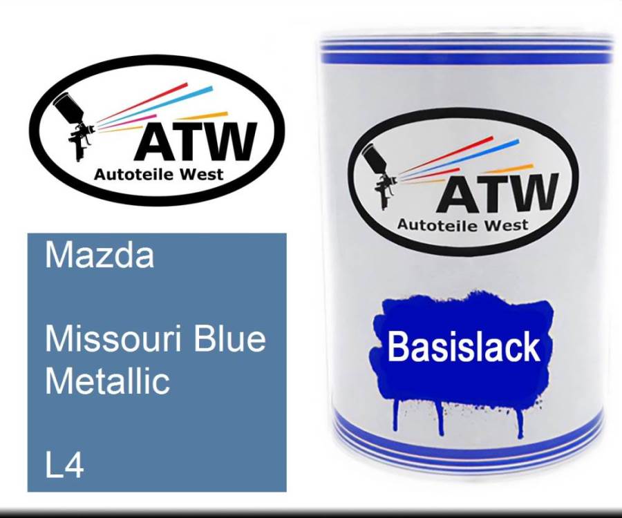 Mazda, Missouri Blue Metallic, L4: 500ml Lackdose, von ATW Autoteile West.